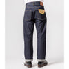 Sugar Cane - 1955z Model - Straight Leg - Selvedge Denim Jeans - One Wash Indigo - Rear View on model with boots
