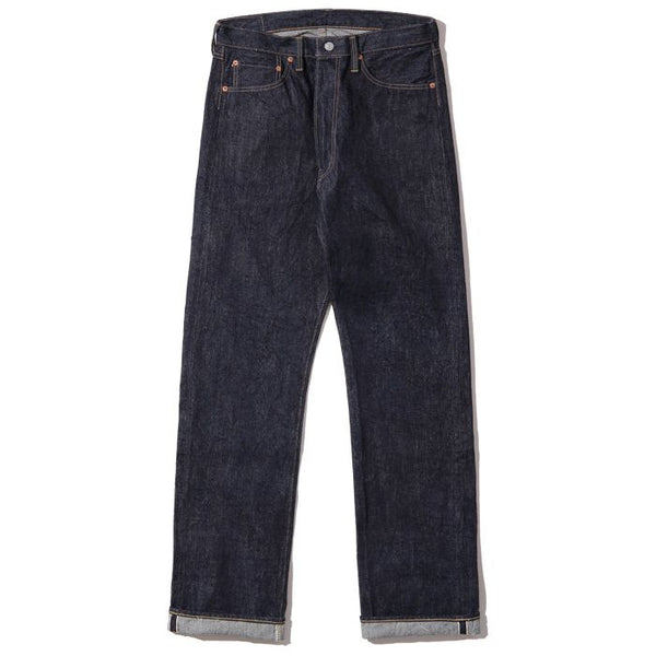 Sugar Cane - 1955z Model - Straight Leg - Selvedge Denim Jeans - One Wash Indigo - front view flat lay