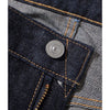 Sugar Cane - 1955z Model - Straight Leg - Selvedge Denim Jeans - One Wash Indigo - Close up of jean buttons