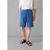Toast - Garment Dyed Cotton Canvas Shorts - Flask Blue - Front View - Model