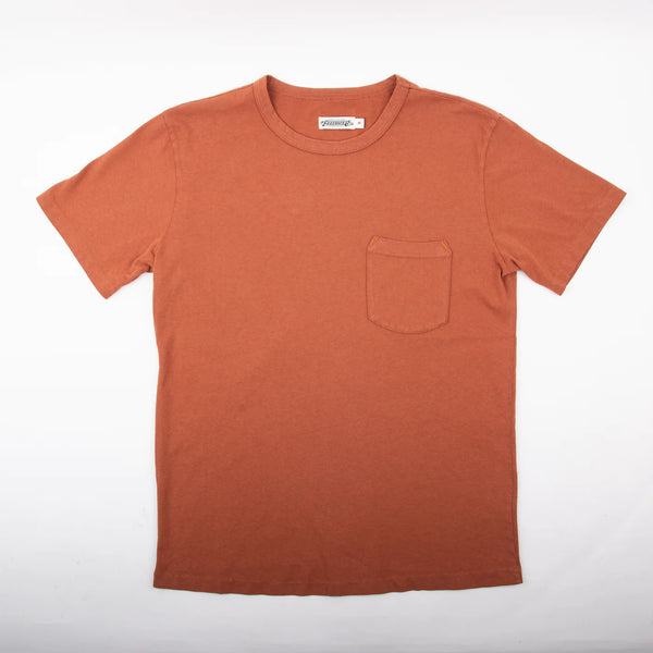 Freenote Cloth - 9 oz Pocket T-shirt - Picante  - Front Flat Lay