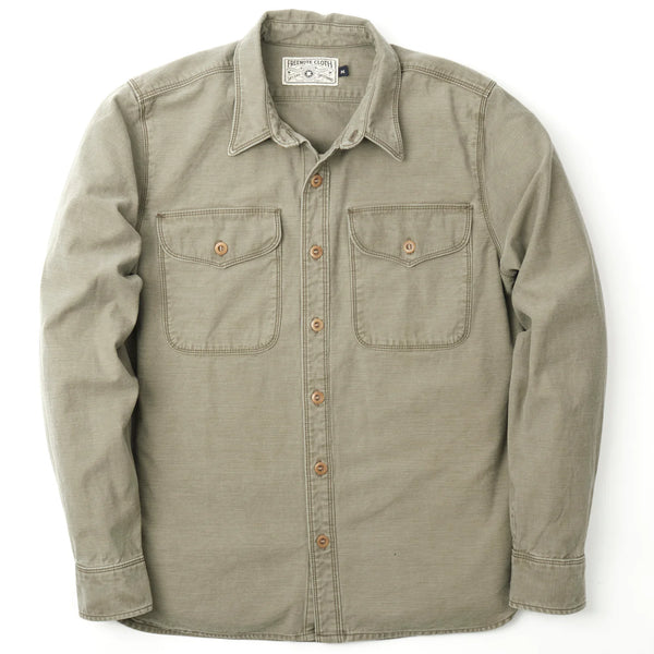 Freenote Cloth - Utility Shirt - Light Olive - Front View