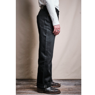 Freenote Cloth Modesto Wide Straight Leg Jeans 15.75oz Black Denim Jeans