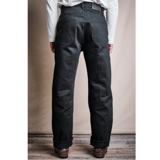 Freenote Cloth Modesto Wide Straight Leg Jeans 15.75oz Black Denim Jeans