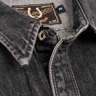 Freenote Cloth  modern western Shirt 11oz Black Stone Washed Denim