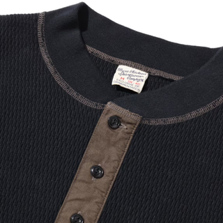 Buzz Rickson's Thermal Henley Black