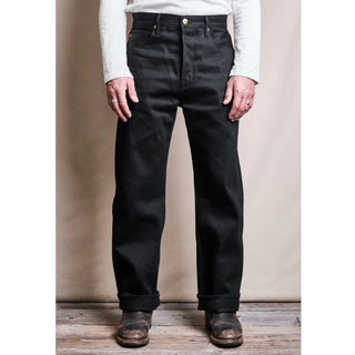 Freenote Cloth Modesto Wide Straight Leg Jeans 15.75oz Black Denim Jeans