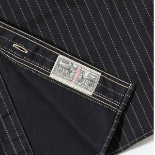 Sugar Cane Work Shirt Fiction Romance 8.5oz Wabash Stripe Black Short Sleeve
