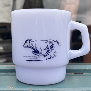 Red Rabbit Trading Milk Glass Mug - Blue