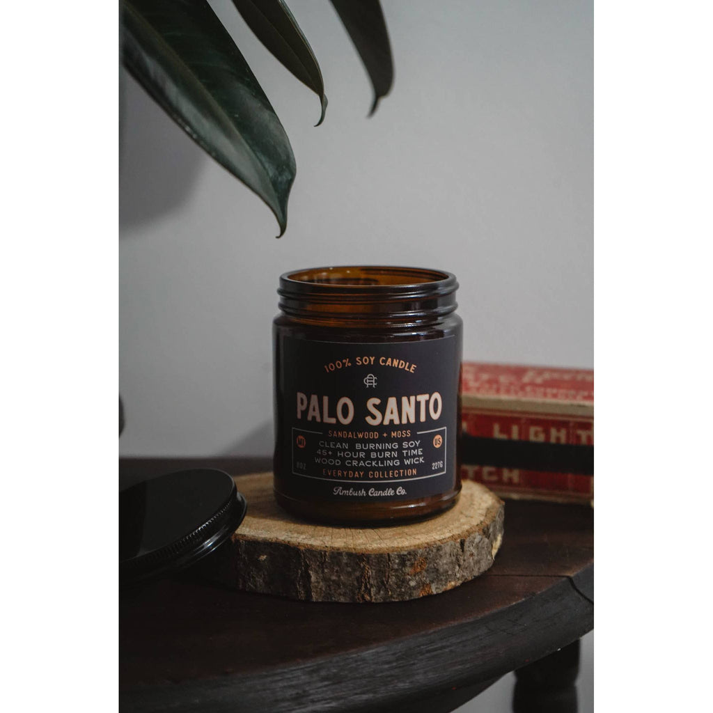 Ambush Candle Co. - Palo Santo | Sandalwood + Moss 8oz Soy Candle