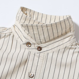 Sugar Cane Work Shirt Fiction Romance 8.5oz Wabash Stripe White Short Sleeve