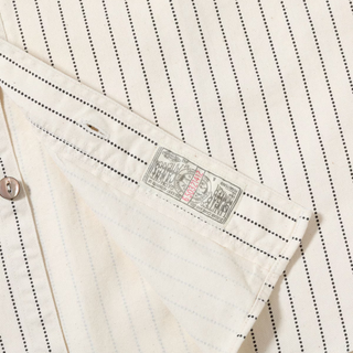 Sugar Cane Work Shirt Fiction Romance 8.5oz Wabash Stripe White Short Sleeve