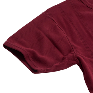 Whitesville S/S Henley Buton Collar - Wine