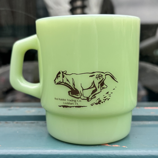 Red Rabbit Trading Milk Glass Mug - Green