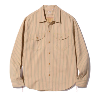 Sugar Cane Coke Stripe Work Shirt - Beige
