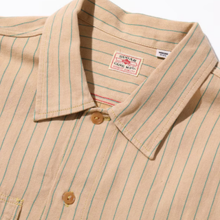 Sugar Cane Coke Stripe Work Shirt - Beige