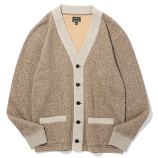 Pherrow's 1950s Salt & Pepper Jersey Cardigan - Brown