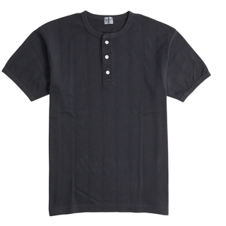 Whitesville S/S Henley Buton Collar - Black