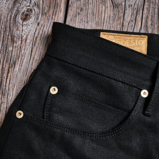 Freenote Cloth Modesto Wide Straight Leg Jeans 15.75oz Black Denim Jeans