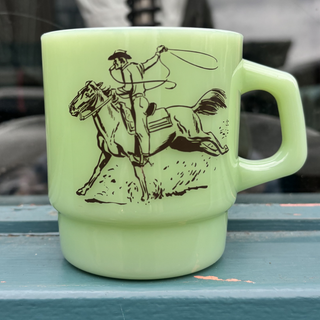 Red Rabbit Trading Milk Glass Mug - Green