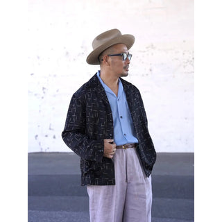 The Groovin High 1950s Rayon Nep Jacket Black