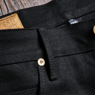 Freenote Cloth Modesto Wide Straight Leg Jeans 15.75oz Black Denim Jeans