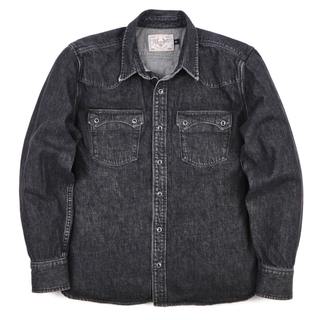 Freenote Cloth  modern western Shirt 11oz Black Stone Washed Denim