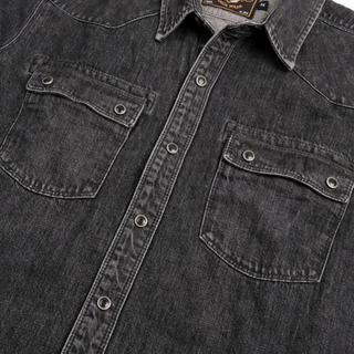 Freenote Cloth  modern western Shirt 11oz Black Stone Washed Denim