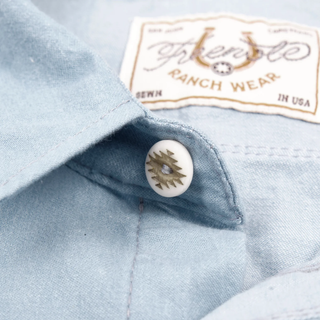 Freenote Cloth Modern Western Shirt LS Chambray Clear Blue