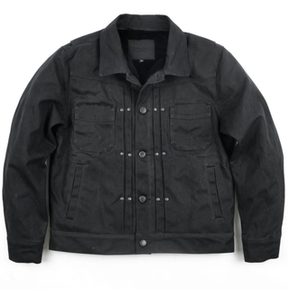 Freenote Cloth Riders Jacket Heavy Waxed Canvas Black Alpaca