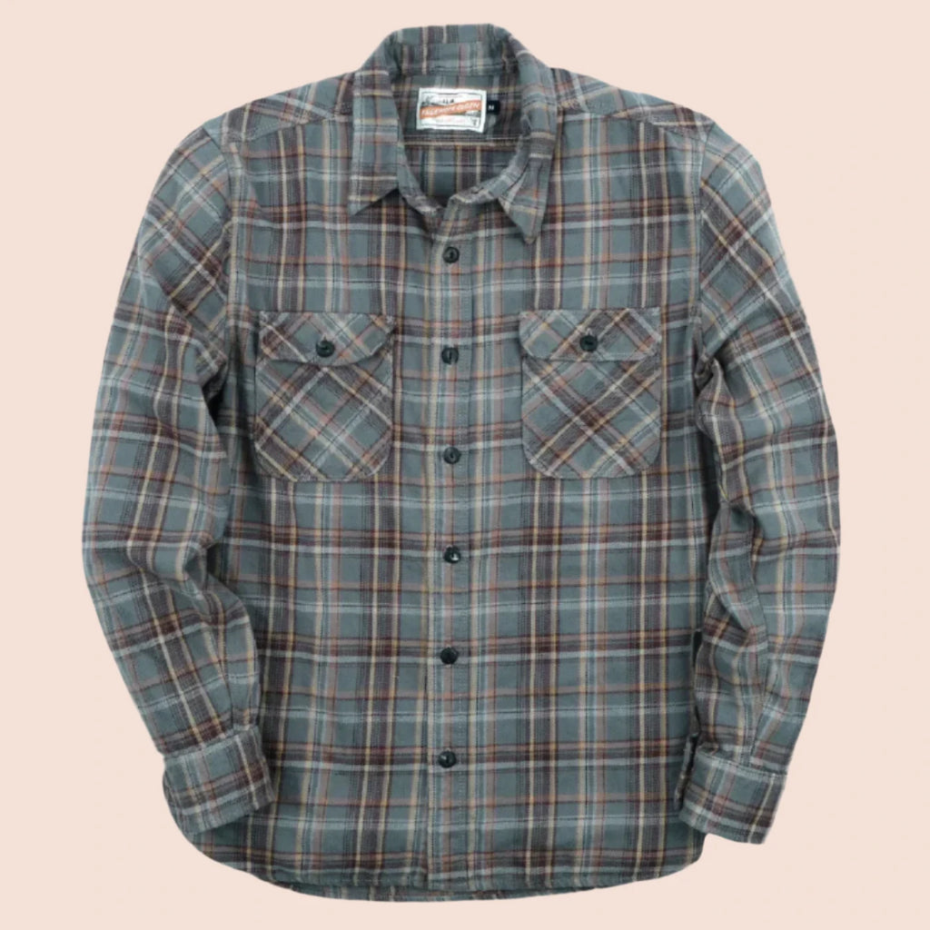 Freenote Cloth - Jepson Plaid Shirt - Grey - front view