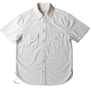 Freenote Cloth Bodie S/S Shirt - Natural Herrigbone