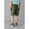 Toast - Double Pleat Cotton Linen Shorts - Pine Green - Model Rear view