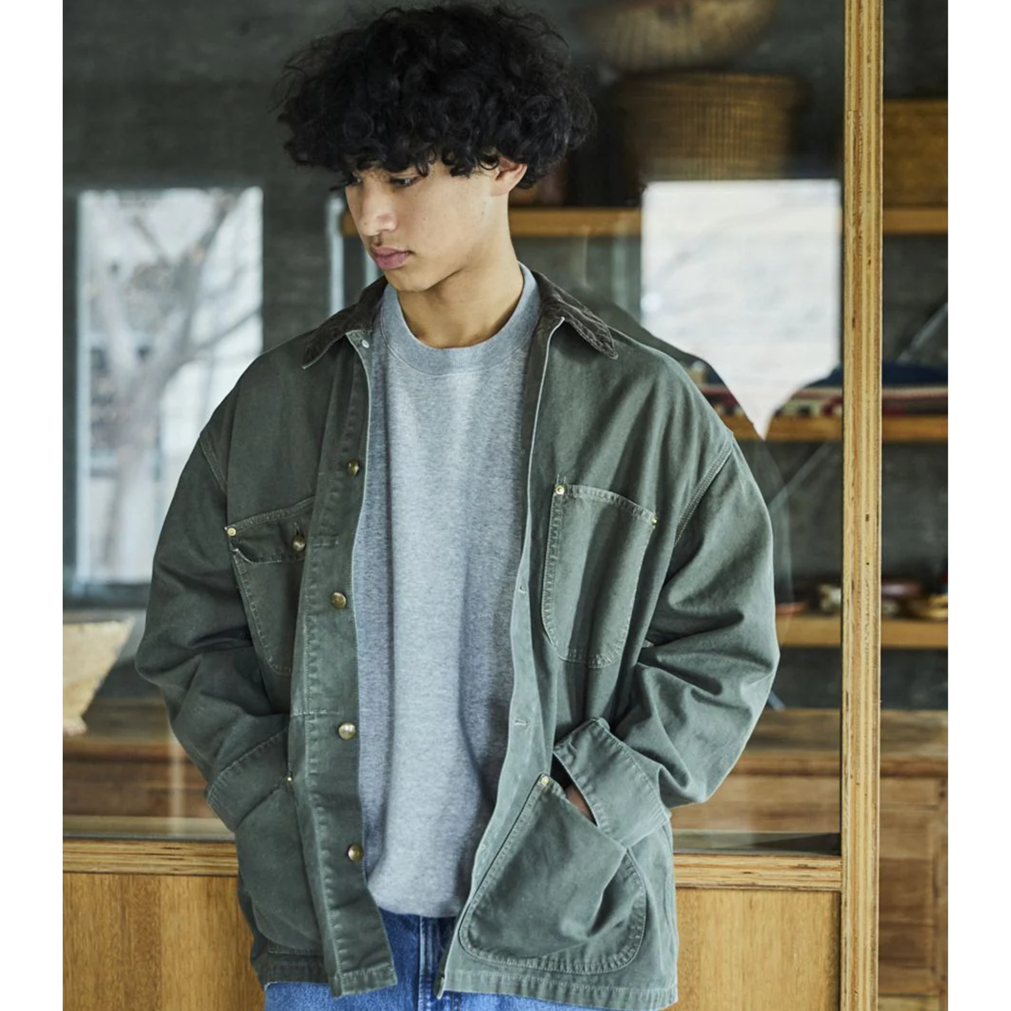 orSlow Relax Fit Oxford Coverall - Army Green | At Auteur Store orSlow Relax Fit Oxford Coverall - Army Green | At Auteur Store