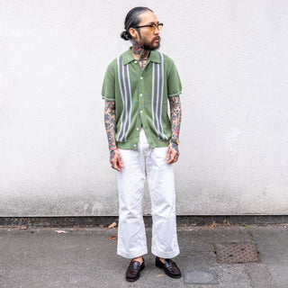 Pherrow's Short Sleeve Knitted Cardigan Mint Green