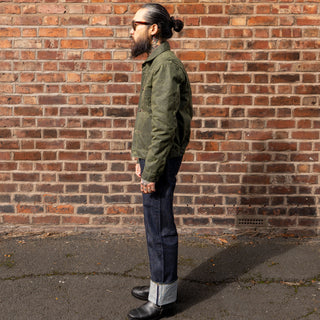 Freenote Cloth RJ1 Riders Jacket Olive Waxed Canvas