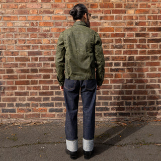 Freenote Cloth RJ1 Riders Jacket Olive Waxed Canvas