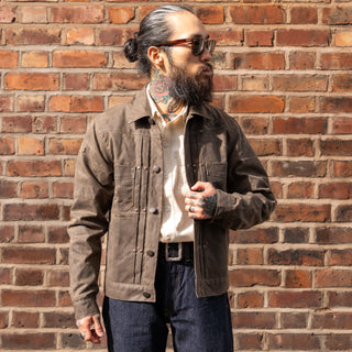 Freenote Cloth RJ1 Riders Jacket Oak Waxed Canvas