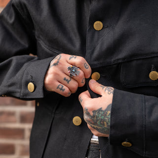 Freenote Cloth High Low Aces High Denim Jacket Black Selvedge