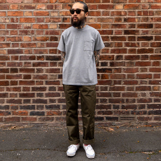 Allevol Heavy Duty Pocket Crew T-shirt Grey