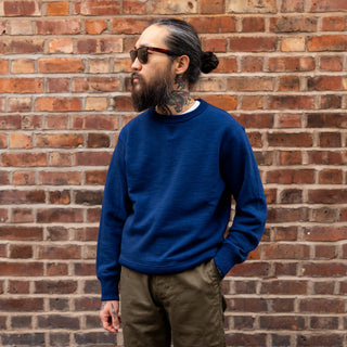 Jackman Loopwheel GG Crewneck Sweatshirt Ink Blue