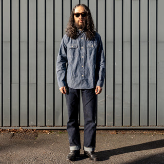 Sugar Cane L/S Blue Chambray WorkShirt