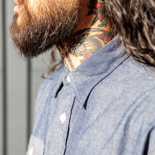 Sugar Cane L/S Blue Chambray WorkShirt