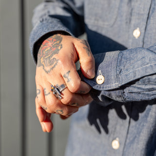 Sugar Cane L/S Blue Chambray WorkShirt