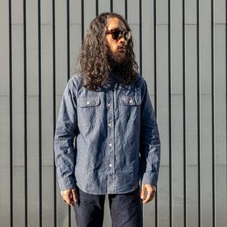 Sugar Cane L/S Blue Chambray WorkShirt