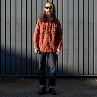 Pherrows Flannel Work Shirt 24W-750WS-C Red