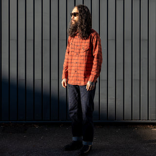 Pherrows Flannel Work Shirt 24W-750WS-C Red