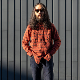 Pherrows Flannel Work Shirt 24W-750WS-C Red