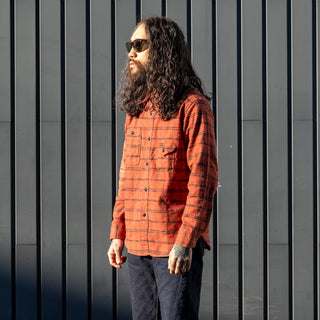 Pherrows Flannel Work Shirt 24W-750WS-C Red