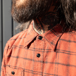 Pherrows Flannel Work Shirt 24W-750WS-C Red